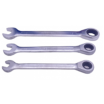 Ключ рожковый с трещоткой 10"