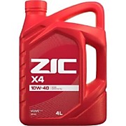 Масло моторное ZIC X4 10W40 4л Полусинтетика для бензиновых двигателей. 