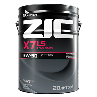 Масло моторное ZIC X7 5W-30 LS 20л SN/CF Dexos2 синтетика / В розлив