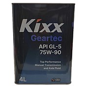 Масло 75w90, KIXX Geartec 4л GL-5 трансмисионное 