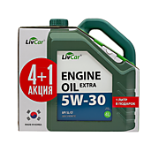 Масло моторное LIVCAR EXTRA 5W30 API SL/CF полусинтетическое (4л+1л) / ПРОМО КОМПЛЕКТ 