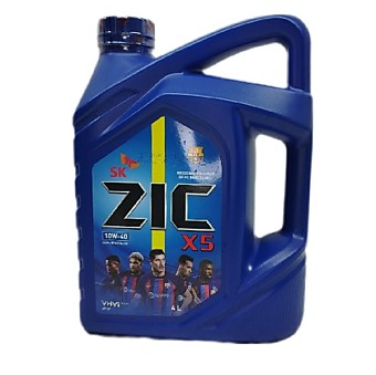 Масло моторное ZIC X5 10W40 4л Полусинтетика для бензиновых двигателей