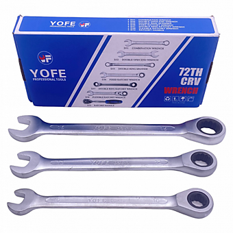 Ключ рожковый с трещоткой 13"